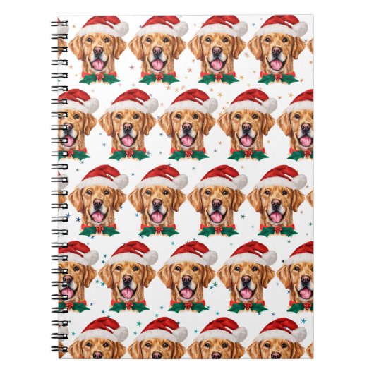 ゴールデンレトリバー犬のクリスマス ノートブック (正面)
