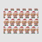 ゴールデンレトリバー犬のクリスマス 薄葉紙 (正面)