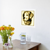 ゴールデンレトリバー犬のプロフィール 箔ポスター (レイダウン (キッチン))