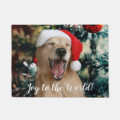 ゴールデンレトリバー犬の喜びへ世界のクリスマス ドアマット (正面)