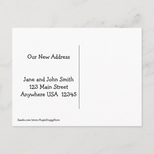 ゴールデンレトリバー犬の引っ越しましたのアドレス変更 案内ポストカード (裏面)
