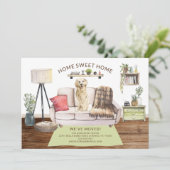 ゴールデンレトリバー犬の引越し告知 招待状 (スタンド正面)