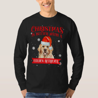 ゴールデンレトリバー犬の方がクリスマスだ Tシャツ