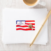 ゴールデンレトリバー犬の旗 ラベル (インサイチュ)