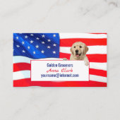 ゴールデンレトリバー犬の旗 名刺 (正面)