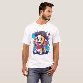 ゴールデンレトリバー犬の海賊 Tシャツ (正面フル)
