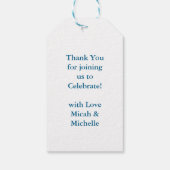 ゴールデンレトリバー犬の赤ちゃんシャワーブルーボーイ ギフトタグ (裏面)