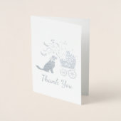 ゴールデンレトリバー犬の赤ちゃんシャワーブルーボーイ 箔カード (正面)