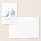 ゴールデンレトリバー犬の赤ちゃんシャワーブルーボーイ 箔カード (ディスプレー)