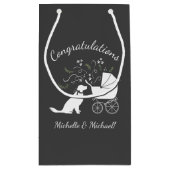 ゴールデンレトリバー犬の赤ちゃんシャワ男女兼用ー スモールペーパーバッグ (裏面)