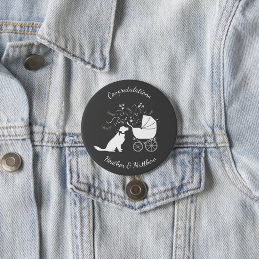 ゴールデンレトリバー犬の赤ちゃんシャワ男女兼用ー 缶バッジ (インサイチュ)