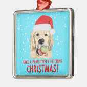 ゴールデンレトリバー犬の陶器のクリスマスオーナメント メタルオーナメント (左)