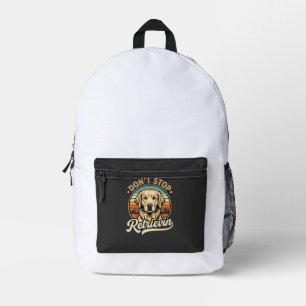ゴールデンレトリバー犬はレトリーブをやめない プリントバックパック