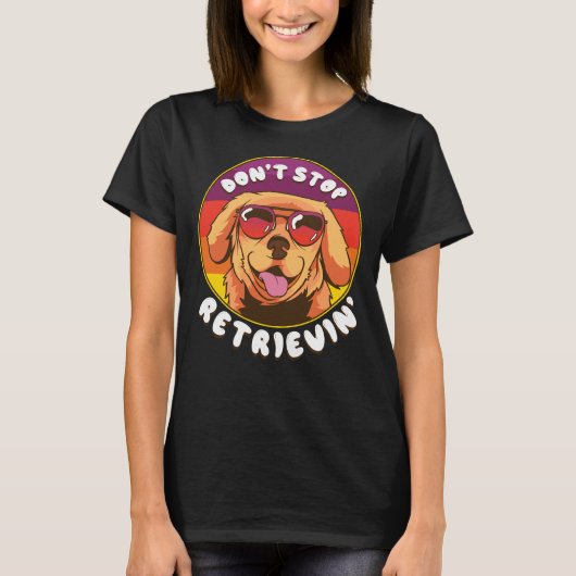 ゴールデンレトリバー犬ストップの取得レトロsu tシャツ (正面)