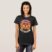 ゴールデンレトリバー犬ストップの取得レトロsu tシャツ (正面フル)