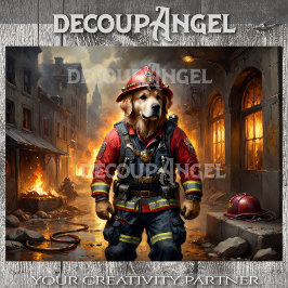 ゴールデンレトリバー犬ファイアフィギューター – デコページ –  薄葉紙