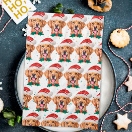 ゴールデンレトリバー犬種のクリスマス キッチンタオル