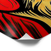 ゴールデンレトリバー犬、赤と黒004 - Ulis ポスター (コーナー)