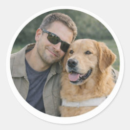 ゴールデンレトリバー盲導犬ステッカー ラウンドシール