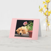 ゴールデンレトリバー私のハートはあなたのカード カード (黄色い花)