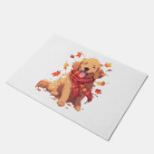 ゴールデンレトリバー秋ドッグ紅葉 ドアマット (アングル)