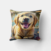 ゴールデンレトリバー笑い クッション (裏面)