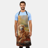 ゴールデンレトリバー紅葉秋インスパイア エプロン (着用した状態)