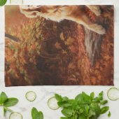 ゴールデンレトリバー紅葉秋インスパイア キッチンタオル (折り畳み)