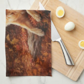 ゴールデンレトリバー紅葉秋インスパイア キッチンタオル (四つ折り)