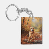 ゴールデンレトリバー紅葉秋インスパイア キーホルダー (正面左)