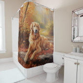 ゴールデンレトリバー紅葉秋インスパイア シャワーカーテン (インサイチュ)