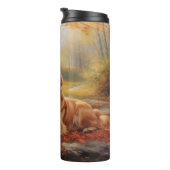 ゴールデンレトリバー紅葉秋インスパイア タンブラー (回転右)