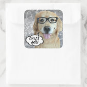 ゴールデンレトリバー素晴らしドジョブ先生報酬 スクエアシール (バッグ)