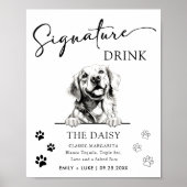 ゴールデンレトリバー結婚ドッグの特徴的なドリンクの看板 ポスター (正面)