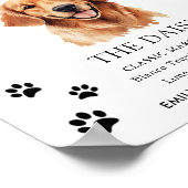 ゴールデンレトリバー結婚ドッグの特徴的なドリンクの看板 ポスター (角)