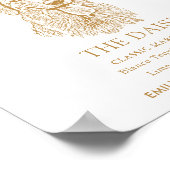 ゴールデンレトリバー結婚ドッグの特徴的なドリンクの看板 ポスター (角)