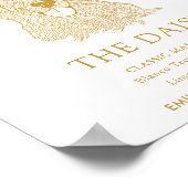 ゴールデンレトリバー結婚ドッグの特徴的なドリンクの看板 ポスター (角)