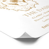 ゴールデンレトリバー結婚ドッグの特徴的なドリンクの看板 ポスター (角)