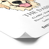 ゴールデンレトリバー結婚ドッグの特徴的なドリンクの看板 ポスター (角)