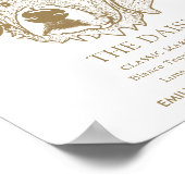 ゴールデンレトリバー結婚ドッグの特徴的なドリンクの看板 ポスター (角)