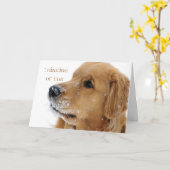 ゴールデンレトリバー考えスノウドウズオブユー カード (黄色い花)