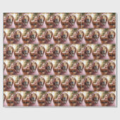 ゴールデンレトリバー虎猫子猫 ラッピングペーパー (フラット)