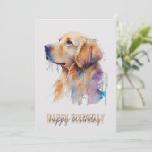 ゴールデンレトリバー誕生日カード サンキューカード (スタンド正面)