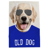 ゴールデンレトリバー誕生日ユーモア中抱き枕 ミディアムペーパーバッグ (正面)