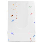 ゴールデンレトリバー誕生日紙吹雪 ミディアムペーパーバッグ (裏面)