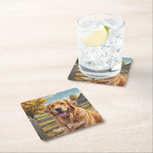 ゴールデンレトリバー誕生日 スクエアペーパーコースター (インサイチュ)