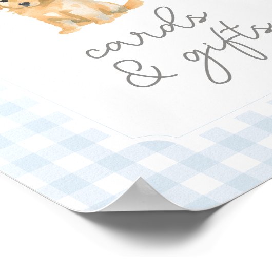 ゴールデンレトリバー赤ちゃんシャワーカードとギフトサイン ポスター (角)