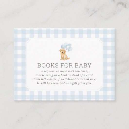 ゴールデンレトリバー赤ちゃんシャワーベビー エンクロージャーカード (正面)