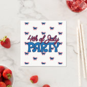 ゴールデンレトリバー赤と青7月4日 スタンダードカクテルナプキン (インサイチュ)