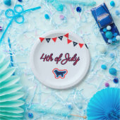 ゴールデンレトリバー赤と青7月4日 ペーパープレート (パーティー)